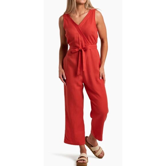 NWOT Kühl Fresco Linen Blend Jumpsuit Romper One Piece Women's Small - Picture 1 of 15